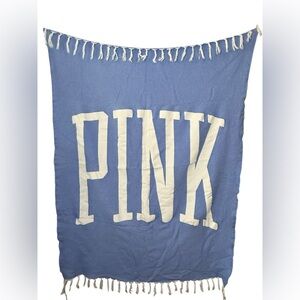 PINK Victoria’s Secret Logo Blue Throw Blanket